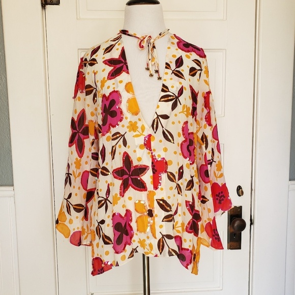 Ideology silk and sequins floral blouse - Picture 1 of 7
